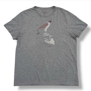 RICHARDS Grey Crew Neck Shirt Faded Pelican Graphic